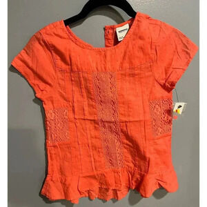 NWT Sonoma Coral Short Sleeve Top - Girls' Size 7